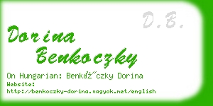 dorina benkoczky business card